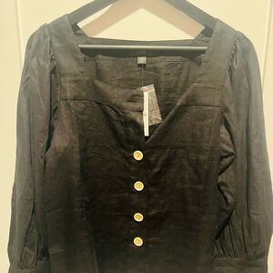 J crew black linen shirt with tags